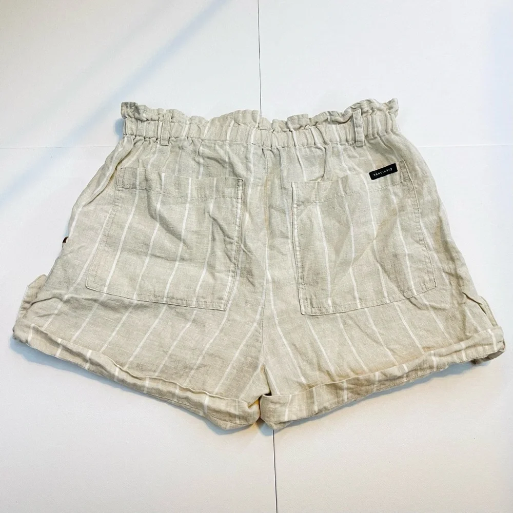 ANTHROPOLOGIE — SANCTUARY THE ISLAND SHORTS IN HAMPTON STRIPE, CREAM/WHITE LINEN - Picture 9 of 12